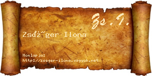 Zséger Ilona névjegykártya
